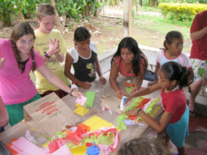 student delegation 3 making pinatas