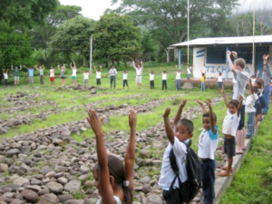 student delegation 4 building sports court