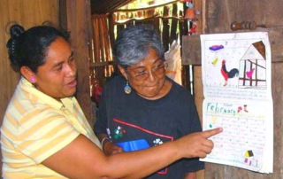 hand-colored calendar on wall