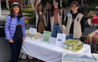 Girl Scounts sell coffee at the Bainbridge Farmers market