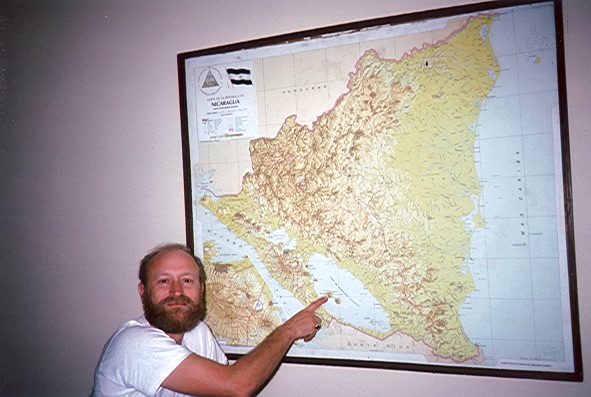 Kim Esterberg with Ometepe map